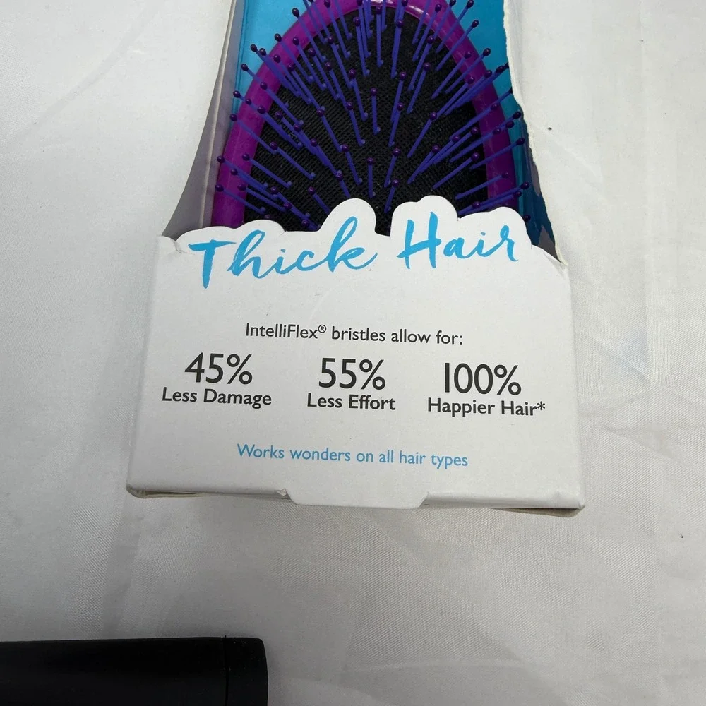 Wet Brush Custom Care Detangler Purple for Thick Curly Coarse Hair IntelliFlex